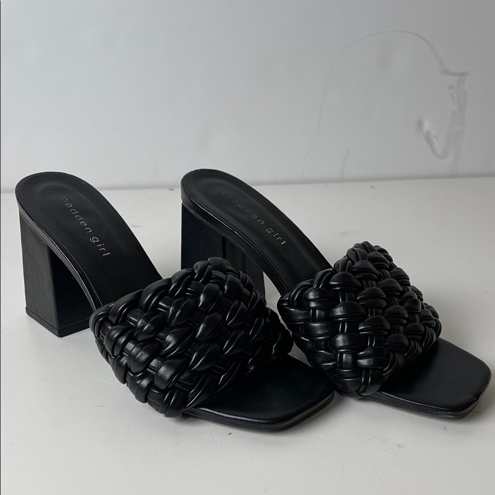 Steve Madden braided block heel slides, Gretchen
